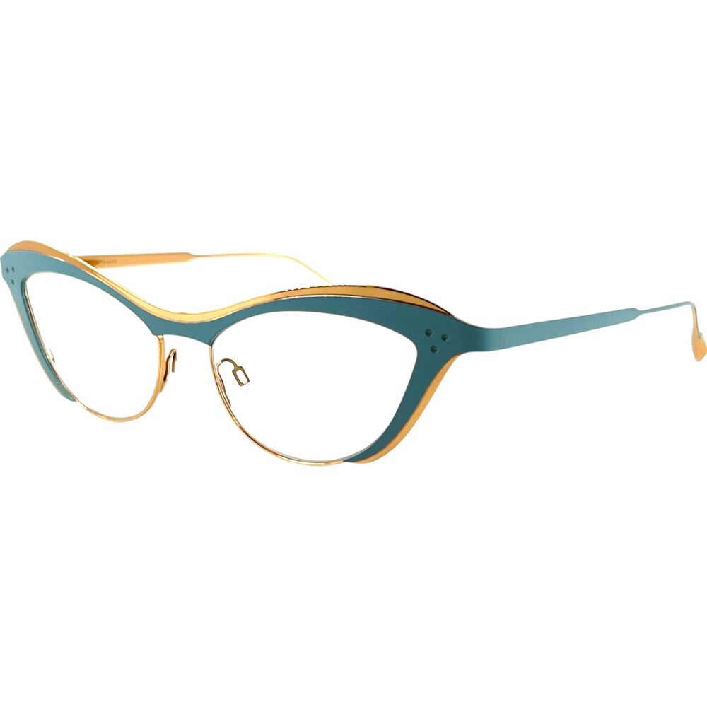 Caroline Abram HPD Womens Eyeglass Frame 531 Powder Blue Shiny Gold